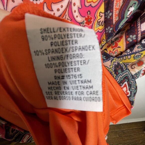 Leslie Fay Sleeveless Smocked Shift Dress Women's Sz 14 Paisley Floral Boho - Picture 5 of 16